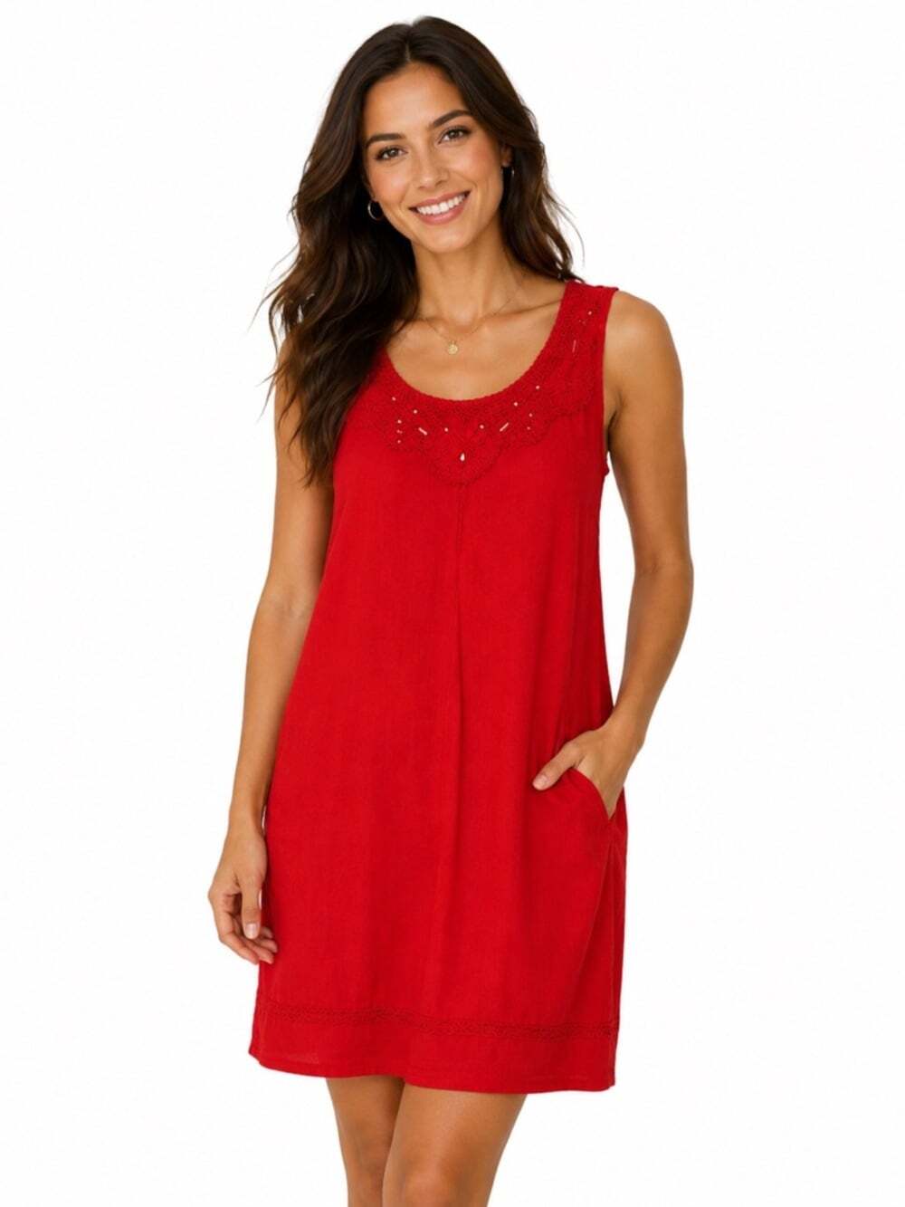 H.O.G Orange Sleeveless Embroidered Midi Dress Size 12 Side Zip Summer Chic